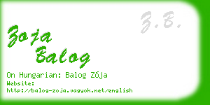 zoja balog business card